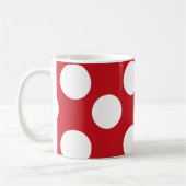 赤と白の大きい水玉模様のマグ コーヒーマグカップ (左)