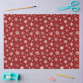 赤と白の大きな雪の結晶 薄葉紙 (クラフト)