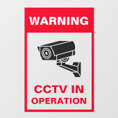 赤と白の太い警告セキュリティメタルAフレーム ウィンドウサイン (シート)