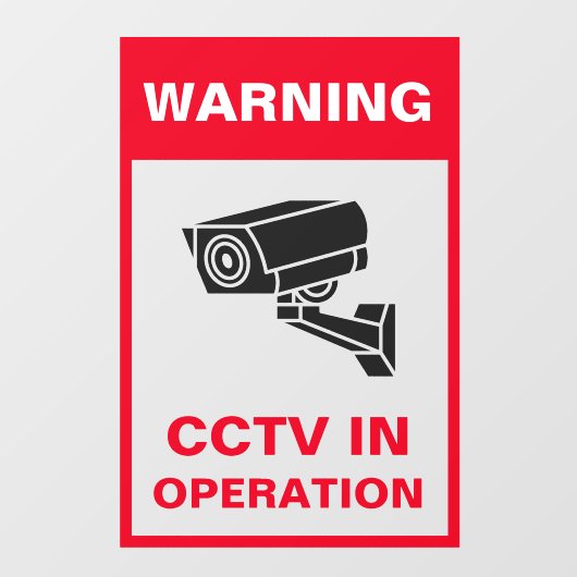 赤と白の太い警告セキュリティメタルAフレーム ウィンドウサイン (シート)