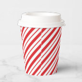 赤と白の対角線のストライプクリスマス 紙コップ (右)