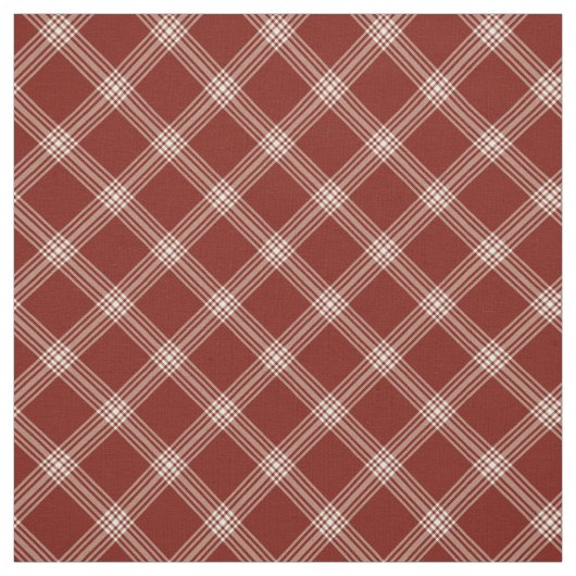 赤と白の小さな対角の格子縞 ファブリック (見本)