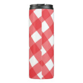 赤と白の市松模様にピクチクのパターン タンブラー (裏面)