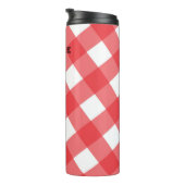赤と白の市松模様にピクチクのパターン タンブラー (回転右)