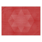 赤と白の幾何学的なラインテーブルクロス テーブルクロス (正面(横))