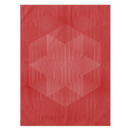 赤と白の幾何学的なラインテーブルクロス テーブルクロス