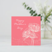 赤と白の手の絵を描線状花の母の日 シーズンカード (スタンド正面)