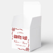 赤と白の手描き弓のスケッチ結婚ズ フェイバーボックス (オープン)