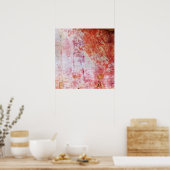 赤と白の抽象芸術グンギー絵画ズ ポスター (キッチン)