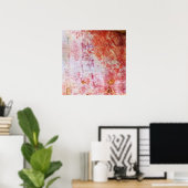 赤と白の抽象芸術グンギー絵画ズ ポスター (ホームオフィス)