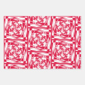 赤と白の抽象芸術モダンデザイン ラッピングペーパーシート (正面3)