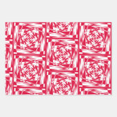 赤と白の抽象芸術モダンデザイン ラッピングペーパーシート (正面2)
