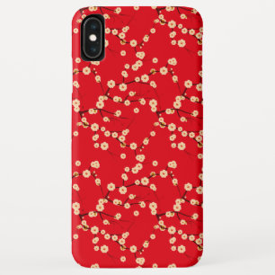 赤と白の日本の桜の模様 iPhone XS MAXケース