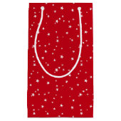 赤と白の星のパターンのマッチング抱き枕 スモールペーパーバッグ (正面)