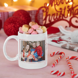 赤と白の星の家族の写真メリークリスマス コーヒーマグカップ