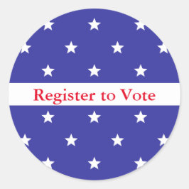 赤と白の星型の投票に登録 ラウンドシール