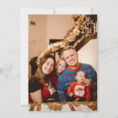 赤と白の星2枚の写真メリークリスマス シーズンカード (裏面)