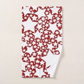 赤と白の星、星、星 バスタオルセット (ハンドタオル)