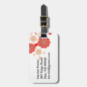 赤と白の桜日本の着物 ラゲッジタグ (正面縦)