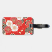 赤と白の桜日本の着物 ラゲッジタグ (裏面横)