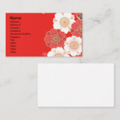 赤と白の桜日本の着物 名刺 (正面/裏面)