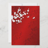 赤と白の桜 | 女子の誕生日フォト 招待状 (裏面)