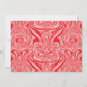 赤と白の模様が白い背景にデザインされたイメージ 招待状 (正面)