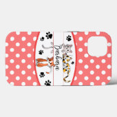 赤と白の水玉模様かわいい子猫カスタム Case-Mate iPhoneケース (裏面 (横))