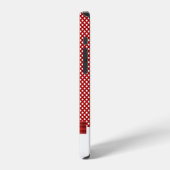 赤と白の水玉模様とリボン iPhoneケース (左側面)