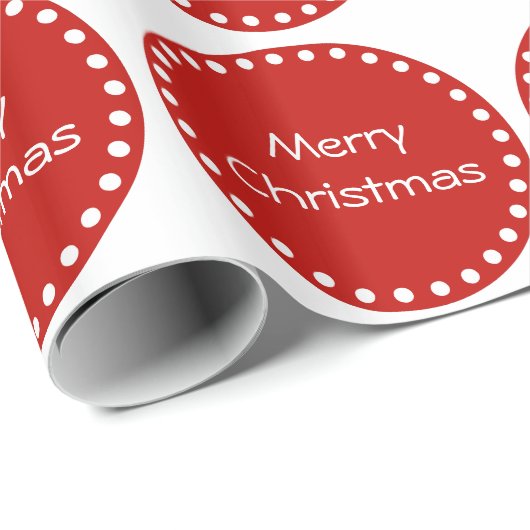 赤と白の水玉模様のパーソナライズなギフト用包装紙 ラッピングペーパー (ロールコーナー)