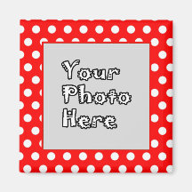 赤と白の水玉模様のフォトフレーム