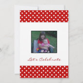 赤と白の水玉模様のプリントのパーティの招待状 招待状 (裏面)
