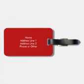 赤と白の水玉模様のモノグラムのな荷物のラベル ラゲッジタグ (裏面横)