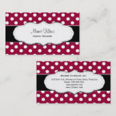 赤と白の水玉模様の名刺 名刺 (正面/裏面)