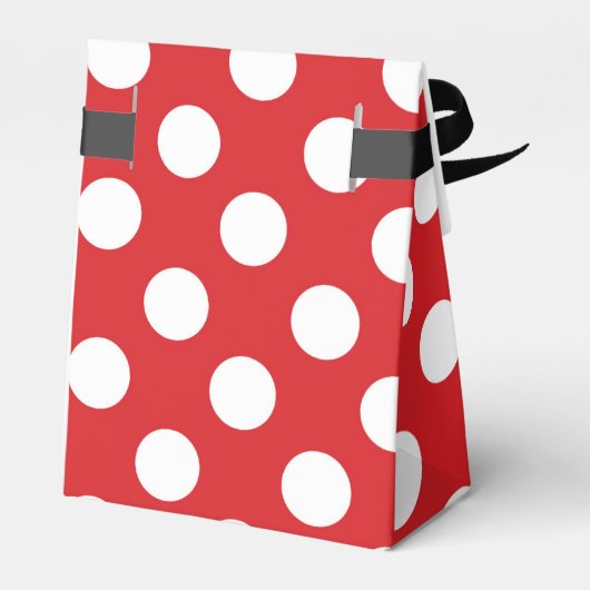 赤と白の水玉模様の誕生日パーティー フェイバーボックス (裏面サイド)