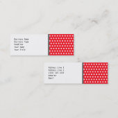 赤と白の水玉模様パターン。 むらがある スキニー名刺 (正面/裏面)