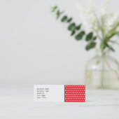 赤と白の水玉模様パターン。 むらがある スキニー名刺 (スタンド正面)