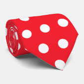 赤と白の水玉模様パターン。 むらがある ネクタイ (ロール)