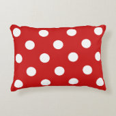 赤と白の水玉模様パターン アクセントクッション (正面)