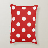 赤と白の水玉模様パターン アクセントクッション (裏面(縦))
