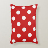 赤と白の水玉模様パターン アクセントクッション (正面(垂直))