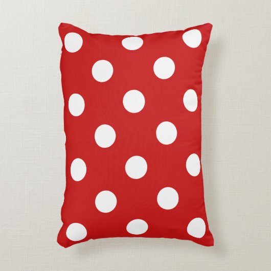 赤と白の水玉模様パターン アクセントクッション (正面(垂直))