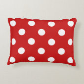 赤と白の水玉模様パターン アクセントクッション (裏面)