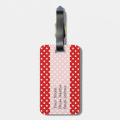 赤と白の水玉模様パターン ラゲッジタグ (裏面縦)