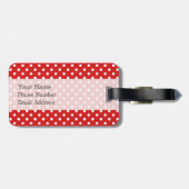 赤と白の水玉模様パターン ラゲッジタグ (裏面横)