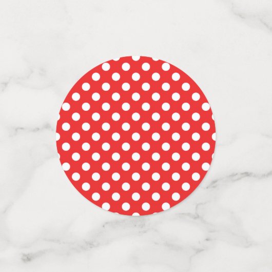 赤と白の水玉模様誕生日パーティー コンフェッティ (スモール正面)