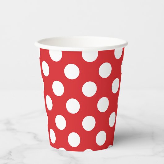 赤と白の水玉模様誕生日パーティー 紙コップ (正面)