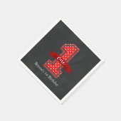 赤と白の水玉模様1 One 1歳の誕生日パーティー スタンダードカクテルナプキン (角)