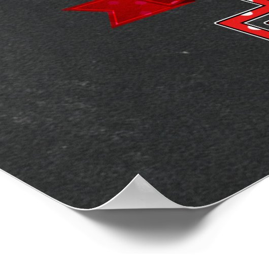 赤と白の水玉模様1 One 1歳の誕生日パーティー ポスター (角)