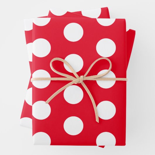 赤と白の水玉模様 ラッピングペーパーシート (インサイチュ)